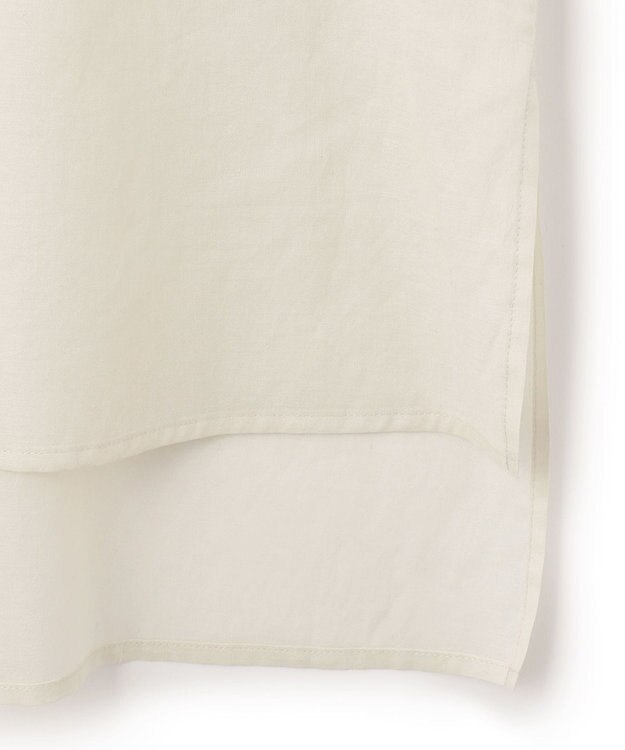 ICB 【洗える】テンセルコットンローン スクエアネックブラウス アッシュグレー系