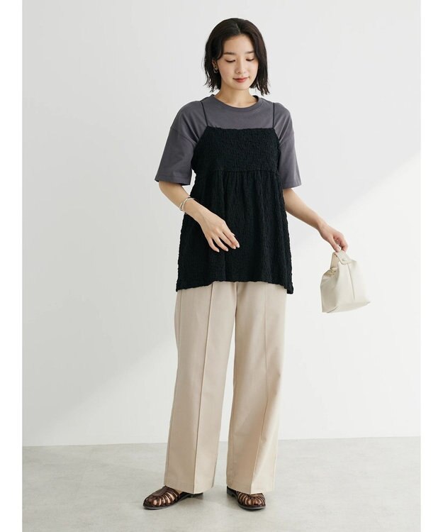 Green Parks カットＪＱキャミソール Black