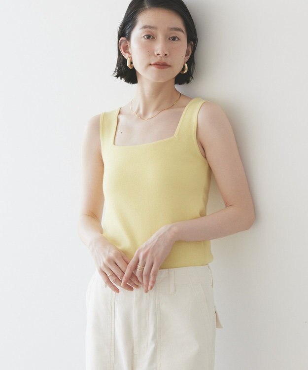 AMERICAN HOLIC 総針スクエアタンクトップ Lemon Yellow