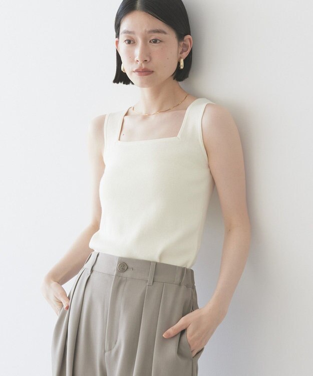 AMERICAN HOLIC 総針スクエアタンクトップ Ivory