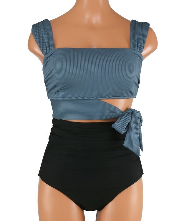 San-ai Resort（三愛水着楽園） 【SALE】【ナチュラルシェイプスイム　ライト】ノンワイヤービキニ　9M グリーン×ブラック