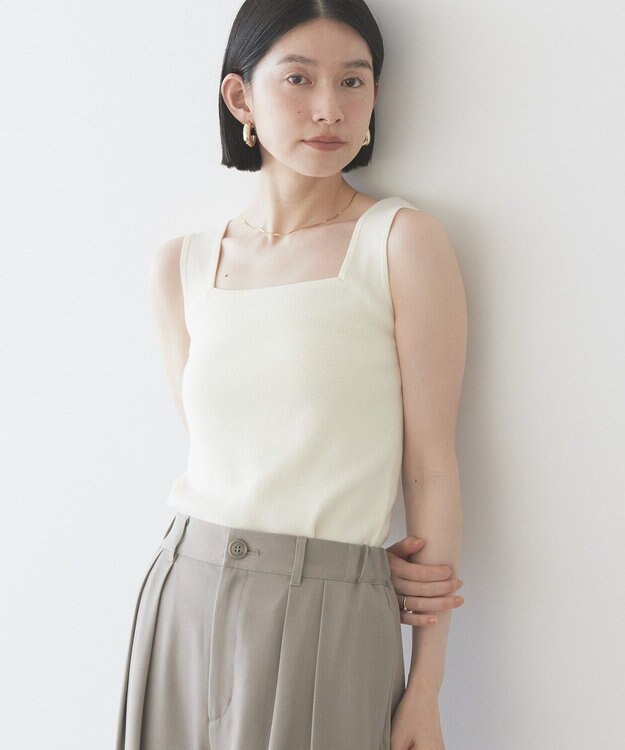 AMERICAN HOLIC 総針スクエアタンクトップ Ivory