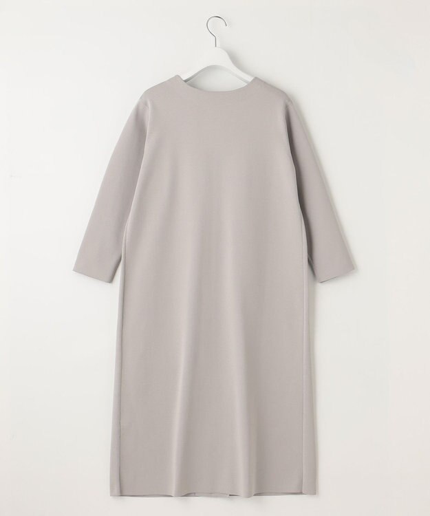 自由区 S 【前後着用可・洗える】パールディティールニット ワンピース ライトグレー系