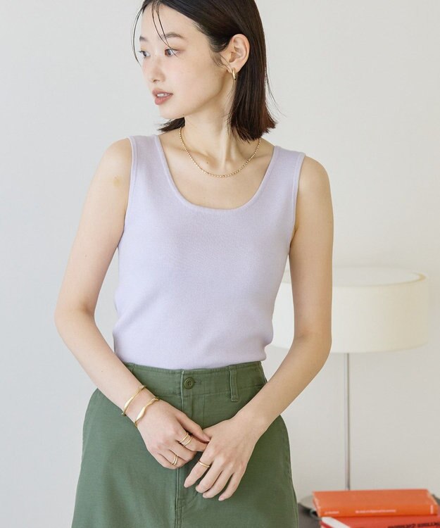 AMERICAN HOLIC 総針スクエアタンクトップ Purple