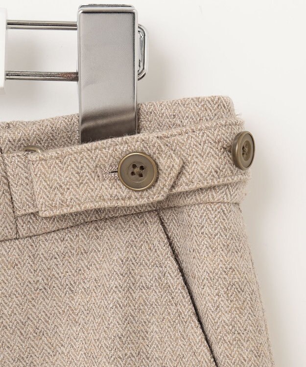 J.PRESS LADIES クラシカル ヘリンボーン セミワイド パンツ ベージュ系