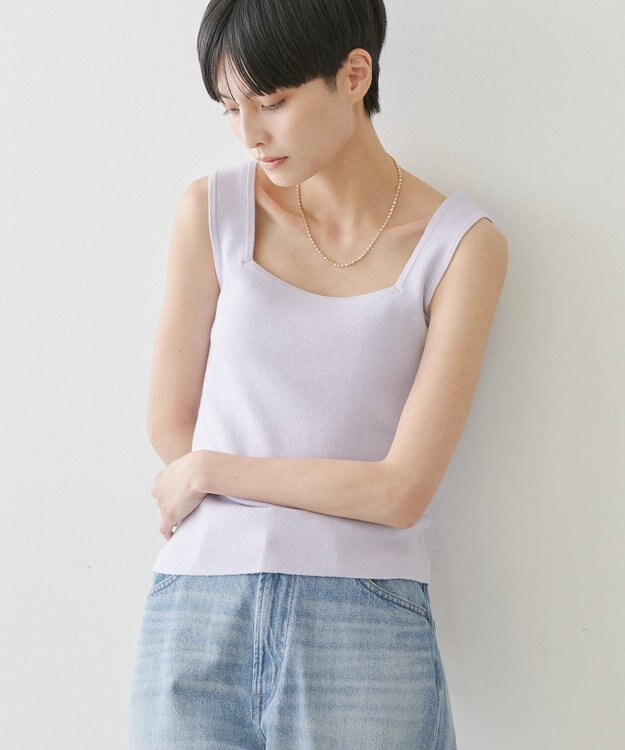 AMERICAN HOLIC 総針スクエアタンクトップ Purple