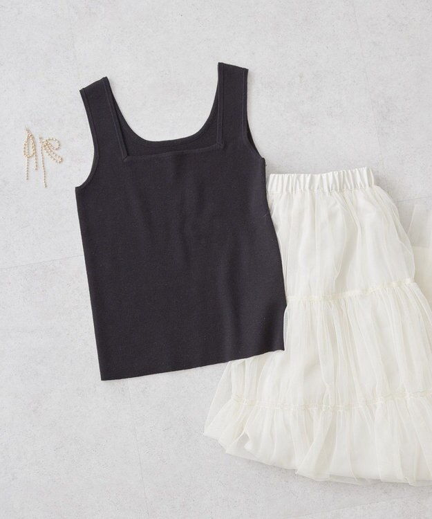 AMERICAN HOLIC 総針スクエアタンクトップ Black