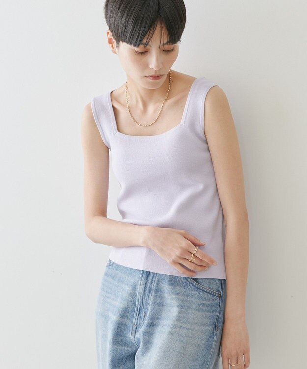 AMERICAN HOLIC 総針スクエアタンクトップ Purple