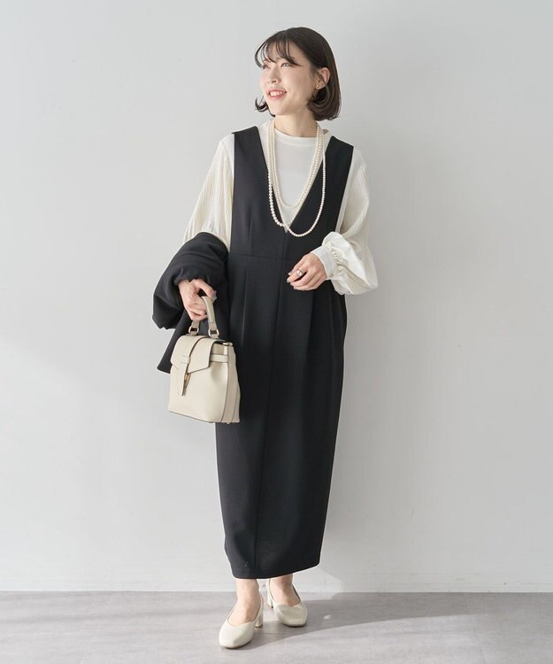 Green Parks Ｏ．袖プリーツブラウス Ecru