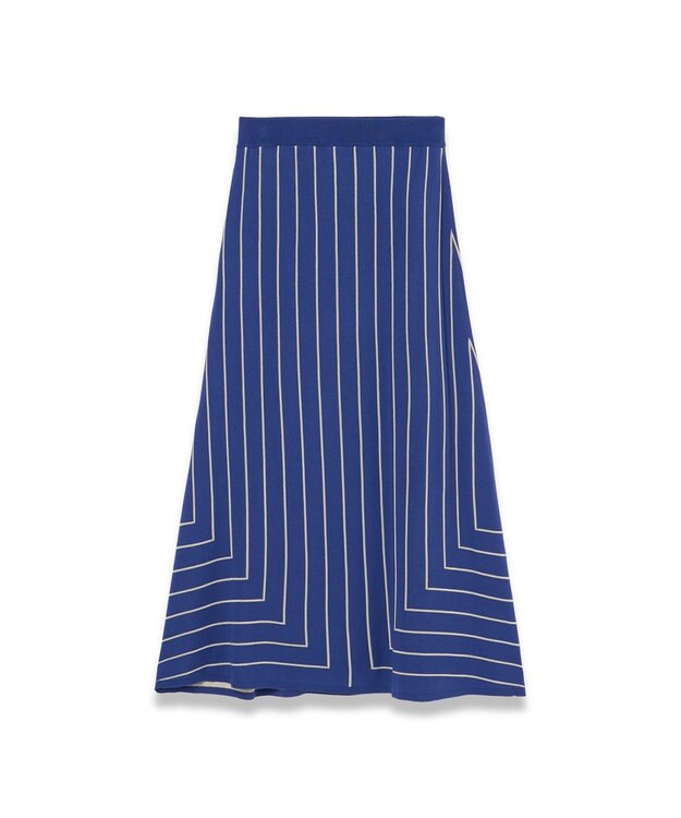 JOSEPH 【洗える】ジオメトリックジャガード　ニットスカート Cobalt / Affogato