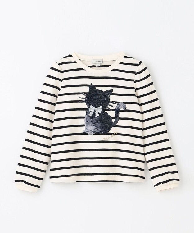 ANY KIDS ミラクルスパンコール 長袖 Tシャツ ボーダー