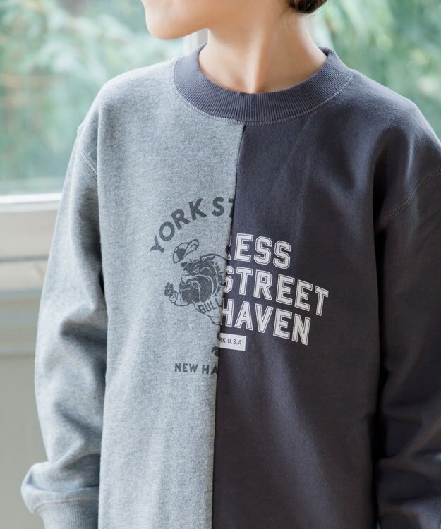 J.PRESS KIDS 【140-170cm】パッチワーク ブルプリント トレーナー グレー系
