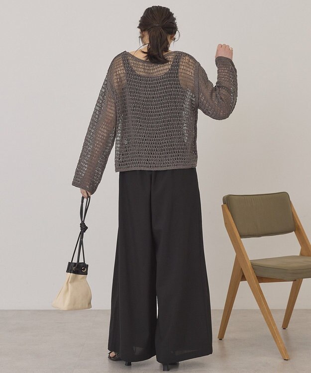 AMERICAN HOLIC 【マルチ機能】ドライタッチワイドパンツ Black