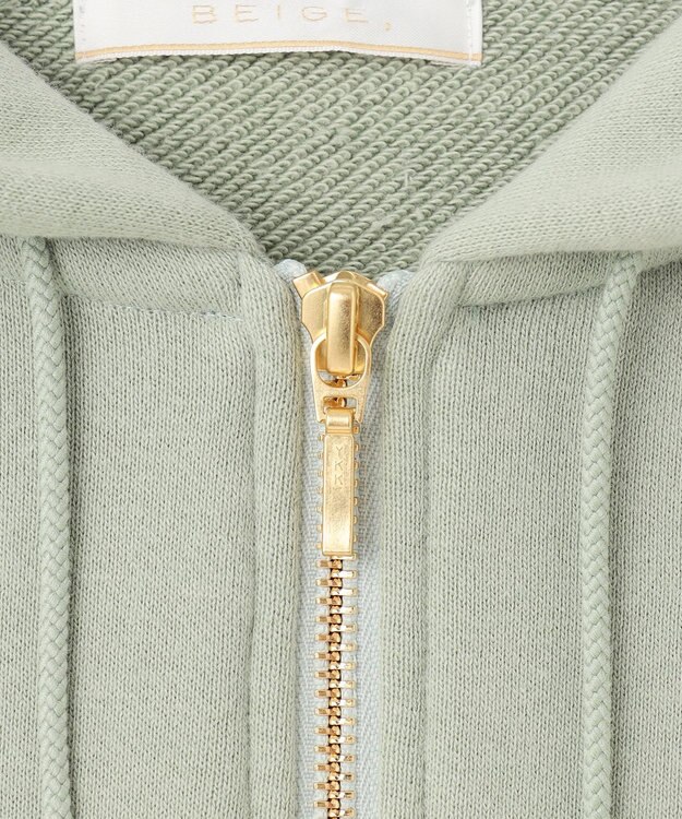 BEIGE， 【BEIGE,ecru/WEB限定・洗える】LOOP BACK / オーバサイズコットンパーカー Leaf