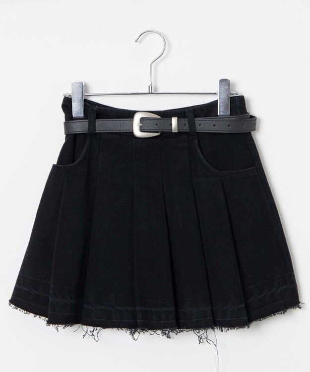 WEGO ベルトツキプリーツスカパン ブラック