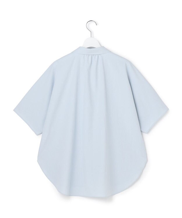 ICB 【先行予約】ヴィンテージスパンブロード シャツカラードルマンスリーブブラウス サックスグレー