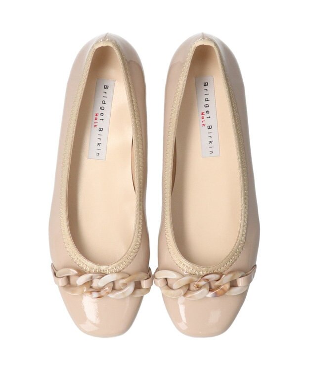 Bridget Birkin 【Bridget Birkin Walk】アクリルチェーンウォーキングパンプス ベージュエナメル