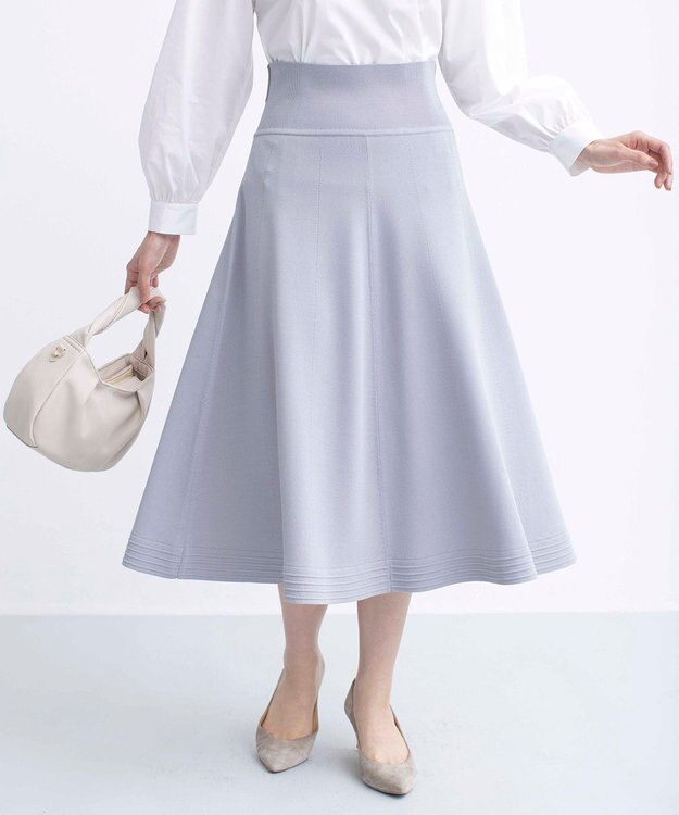 組曲 【セットアップ着用可・WEB限定カラーあり】MINA ニットフレアスカート 【WEB限定】ライトグレー系9