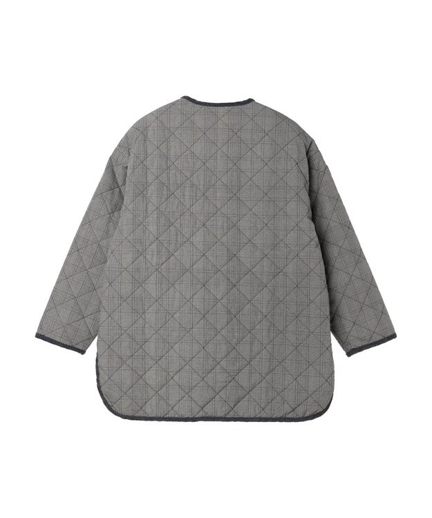 Green Parks キルティングノーカラーブルゾン Check