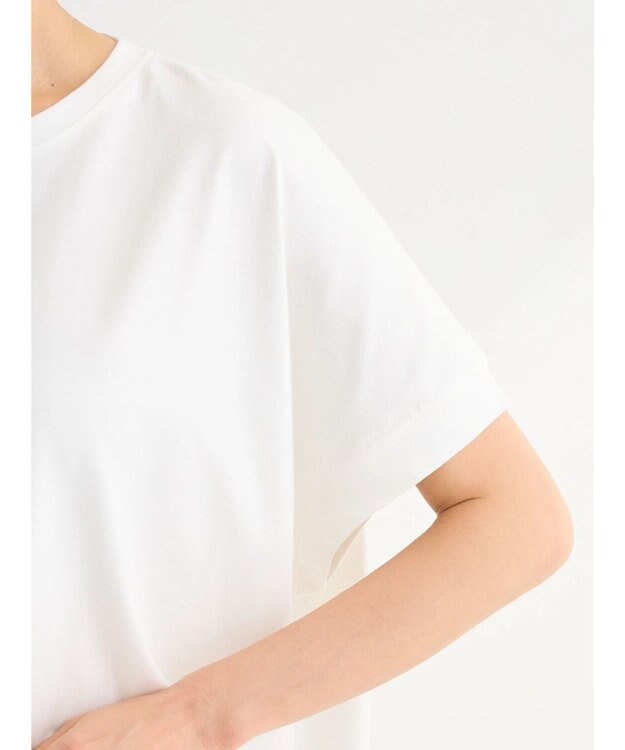 Green Parks インド綿 フレンチスリーブ前後差カットプルオーバー Off White