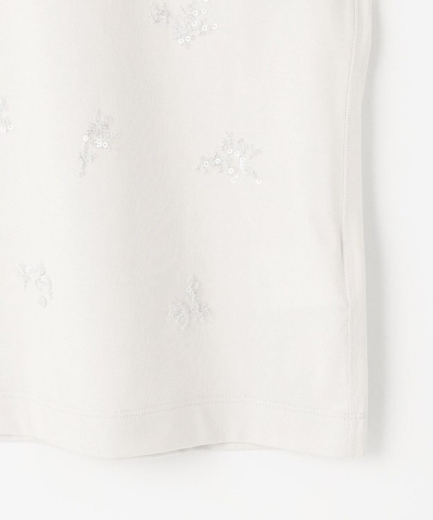 J.PRESS LADIES 【洗える】スパンコール Ｔシャツ グレージュ系