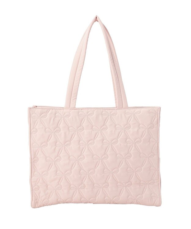 Maison de FLEUR 撥水加工リボンキルティングトートバッグ Pink
