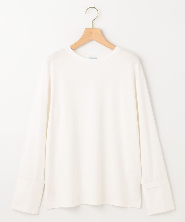 組曲 S コットンベア天竺 カフス袖ロングTシャツ アイボリー系