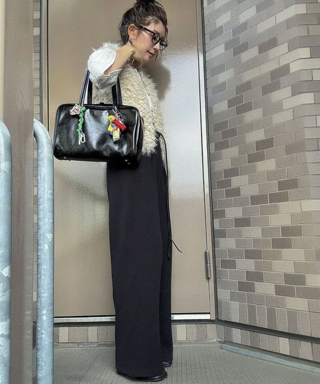 Green Parks タック入り裏起毛スウェットパンツ Black