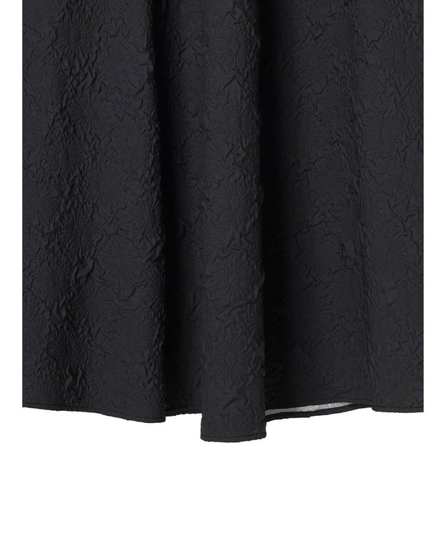 Green Parks ・ｆｕｒｒｙ　ｒａｔｅエンボスサイドタックフレアスカート Black