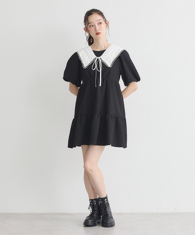 earth music&ecology セーラーカラーレース付け襟 Off White