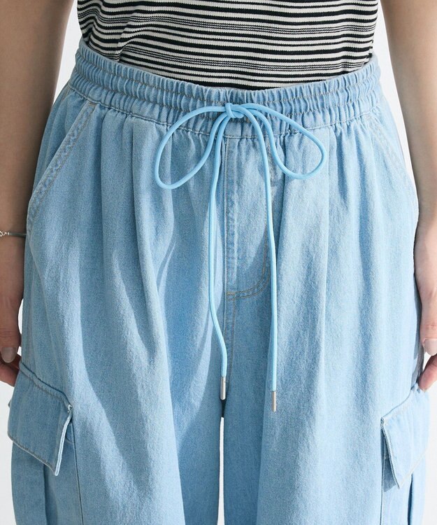 Green Parks ライトデニムカーゴパンツ Black