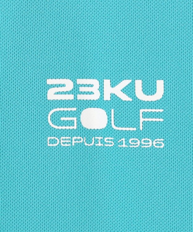 23区GOLF 【MEN】【接触冷感・UVケア・吸水速乾】ハーフジップ 無地ポロシャツ ブルー系