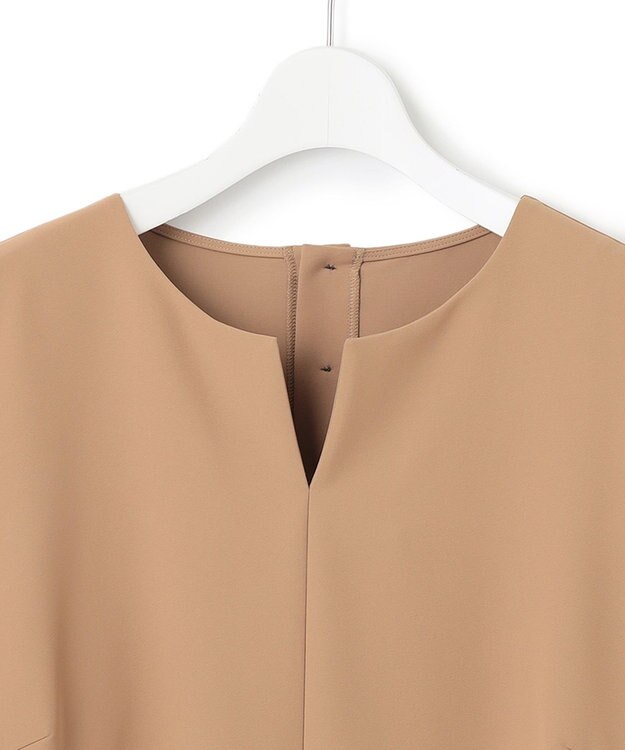 23区 L 【Lサイズ限定/洗える】ハイストレッチツイル ブラウス キャメル系