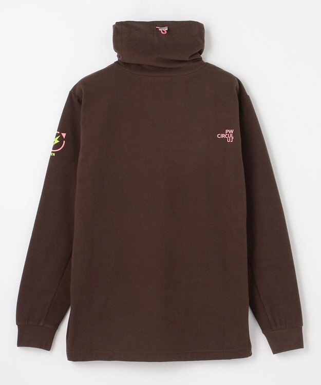 PW CIRCULUS 【起毛素材であたたか】【MEN】スピンドル付 両面起毛タートルネック ゴルフ ダークブラウン系
