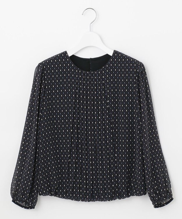 自由区 【新色追加・洗える】ロイヤルシフォン プルオーバーブラウス ネイビー系1