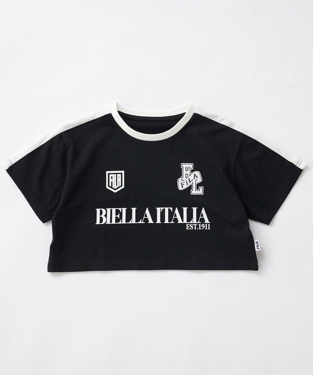 OP／FILA 【FILA】ショート丈半袖Tシャツ ブラック