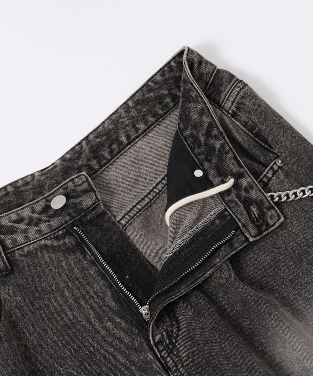 WEGO チェーン付きバルーンデニムパンツ デニムブラックソノタ