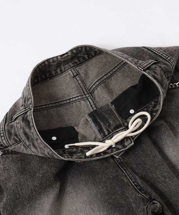 WEGO チェーン付きバルーンデニムパンツ デニムブラックソノタ