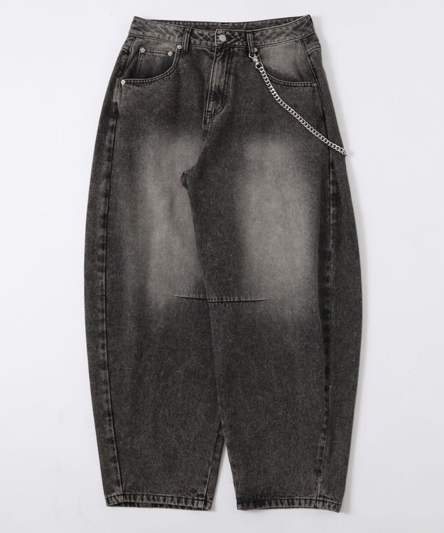 WEGO チェーン付きバルーンデニムパンツ デニムブラックソノタ