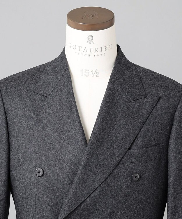 GOTAIRIKU 【CANONICO】サキソニー Super 120's ダブルブレストスーツ グレー系