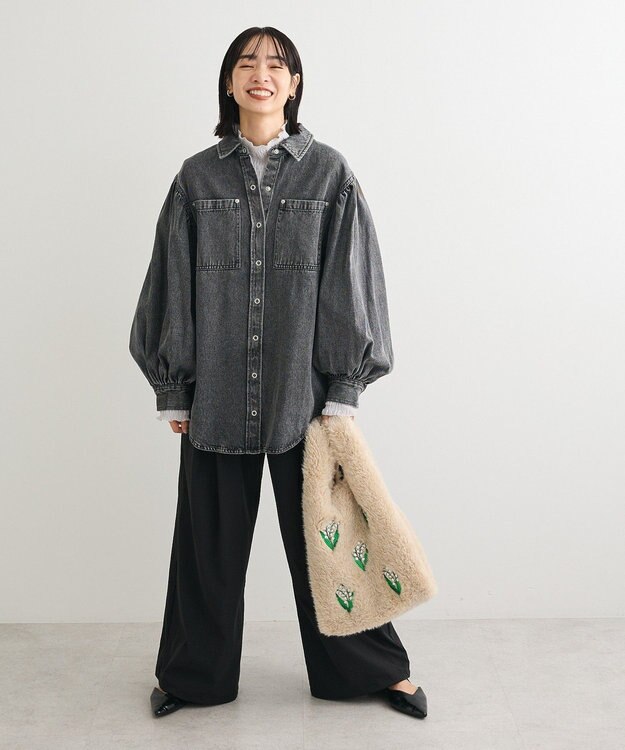 Green Parks ・Ｐｅｔｉｔ　Ｆｌｅｕｒ　ジャガードハイネックロンＴ Light Gray