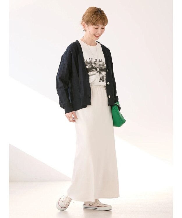 AMERICAN HOLIC イージーケアマーメイドサテンスカート Ivory