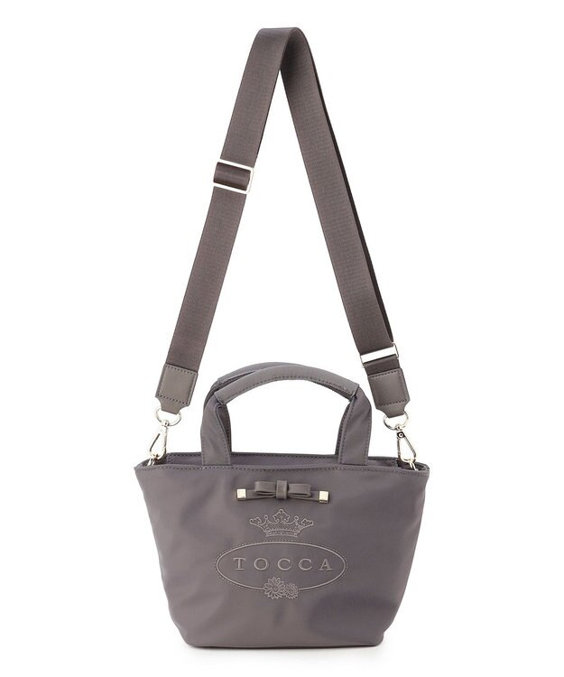 TOCCA CARVED LOGO POCHETTE ナイロンバッグ ライトグレー系