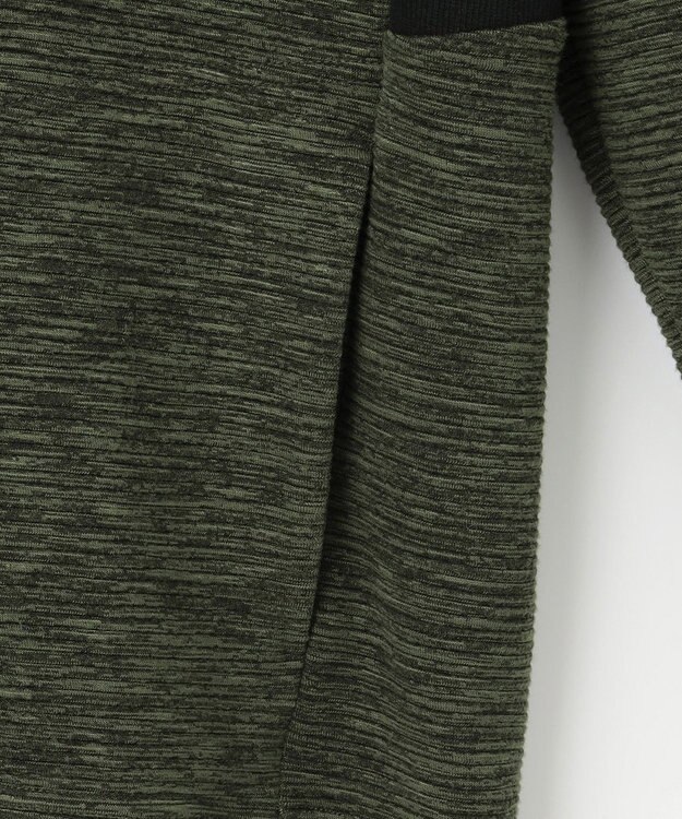 JOSEPH ABBOUD MOUNTAIN 【UNISEX】ランダムスラブリップハーフジップ カーキ系