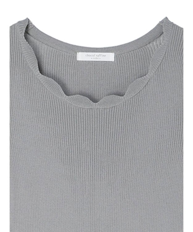 Green Parks リブニットワンピース Gray