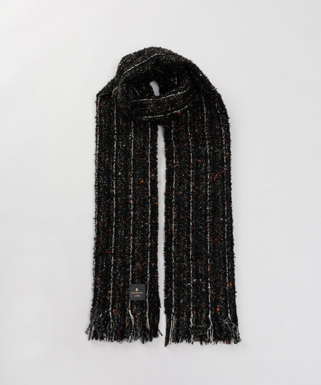 AURORA 【 LANVIN en Bleu （ランバン オン ブルー）】ツイードマフラー ブラック