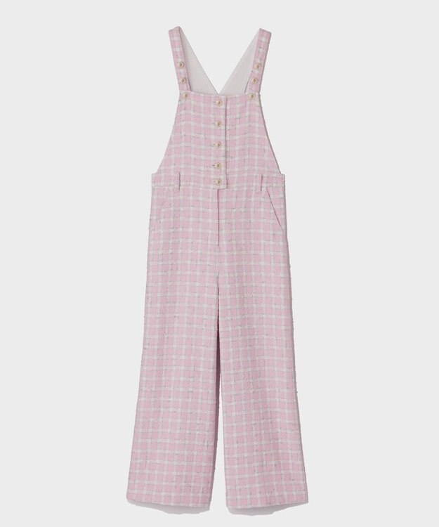 GRACE CONTINENTAL チェックツイードサロペット ピンク