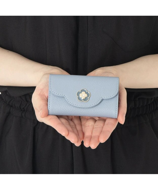 CLATHAS ペルル 三つ折りキーケース ブルー