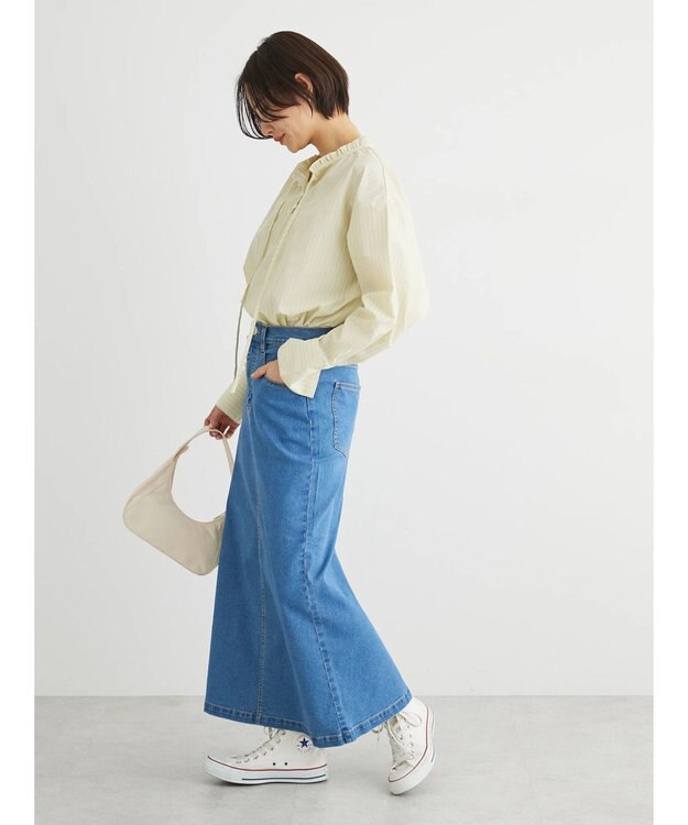 Green Parks ＧＵＭストレッチタイトデニムスカート Light Blue