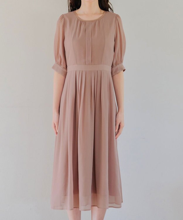 Tiaclasse 【洗える】シフォンワンピース ピンク